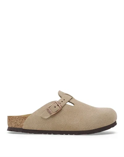 Birkenstock Kids - Boston Kids Suede Sandal - Taupe